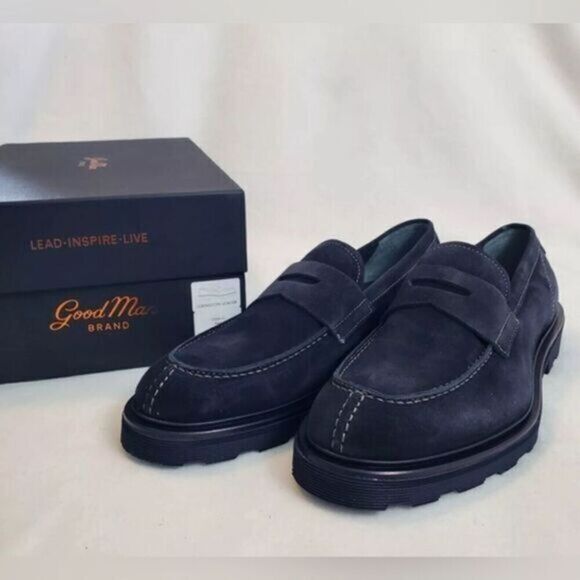 NIB Good American Men’s Navy Blue Lexington Loafer Suede & Leather Upper- Size 9 main image 10